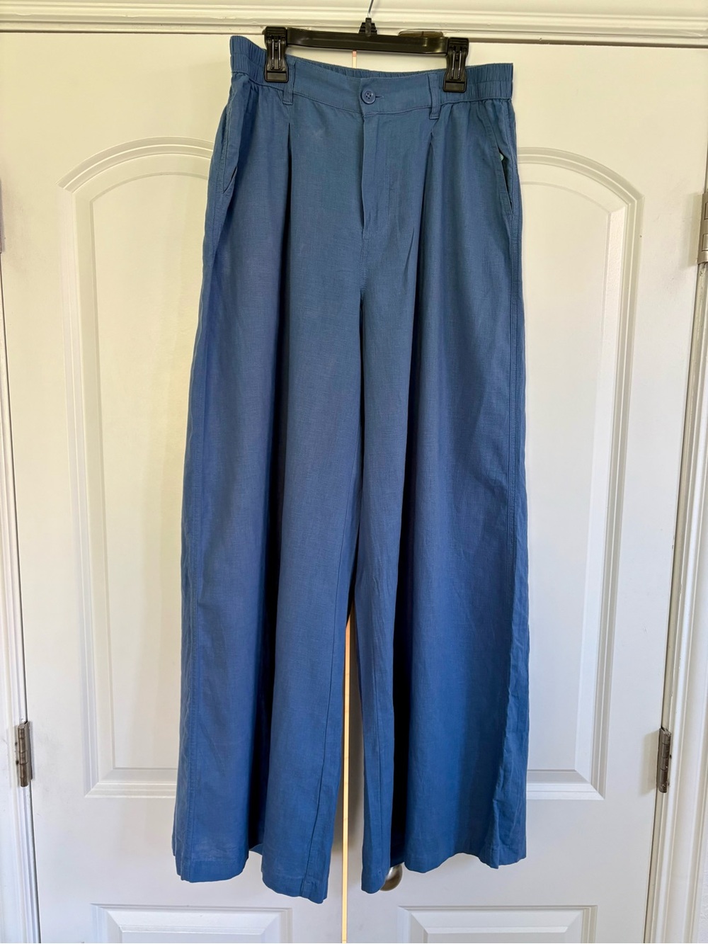 Aerie Wide Leg Linen Blend Pants